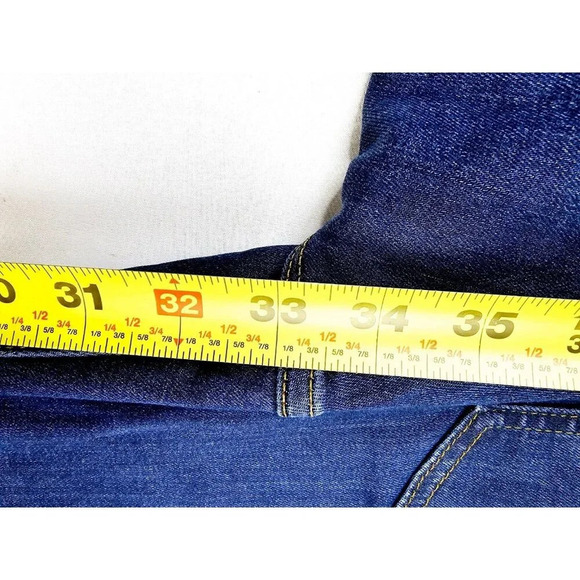 Frame Size 31X33 Womens Le High Flare 5 Pocket Embroidered Logo Blue Denim Jeans - Picture 6 of 12